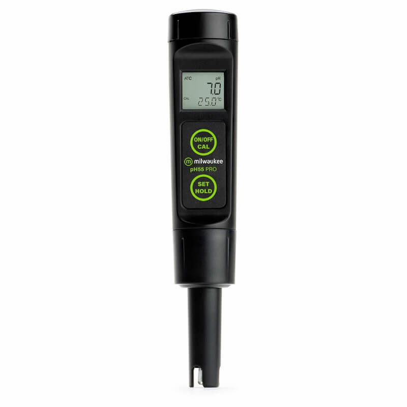 pH mètre + thermomètre électronique - 2 pts de calibration - compensation de temp. - MILWAUKEE