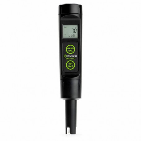pH mètre + thermomètre électronique - 2 pts de calibration - compensation de temp. - MILWAUKEE