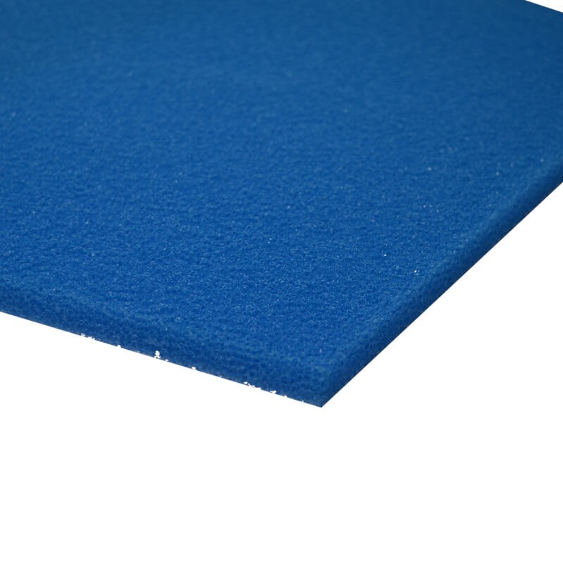 Plaque de mousse bleue – 50x50x2cm – grain grossier