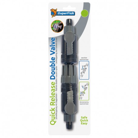Vanne double avec raccord rapide pour tuyau souple 12-16mm