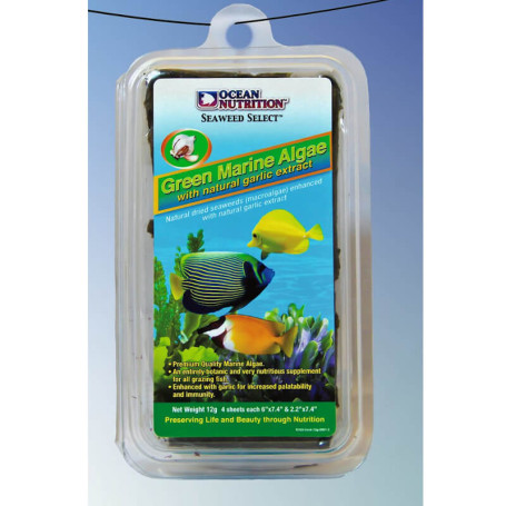 OCEAN NUTRITION - Algues séchées vertes avec extrait d'ail – 30g + 1 pince a algues