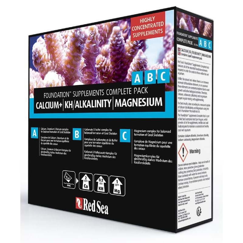 RED SEA – Reef foundation nano kit – ca+kh+mg - 3*250ml