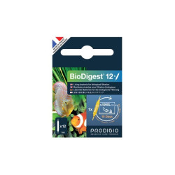 PRODIBIO BioDigest 12 ampoules – Bactéries aquarium eau douce et marin