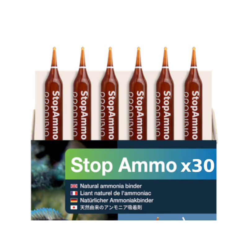PRODIBIO Stop Ammo 30 ampoules – Anti ammoniaque aquarium eau douce et marin