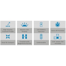 TDS mètre digital en ligne – 2 sonde + raccords de connexions